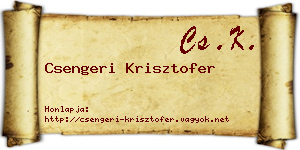 Csengeri Krisztofer névjegykártya